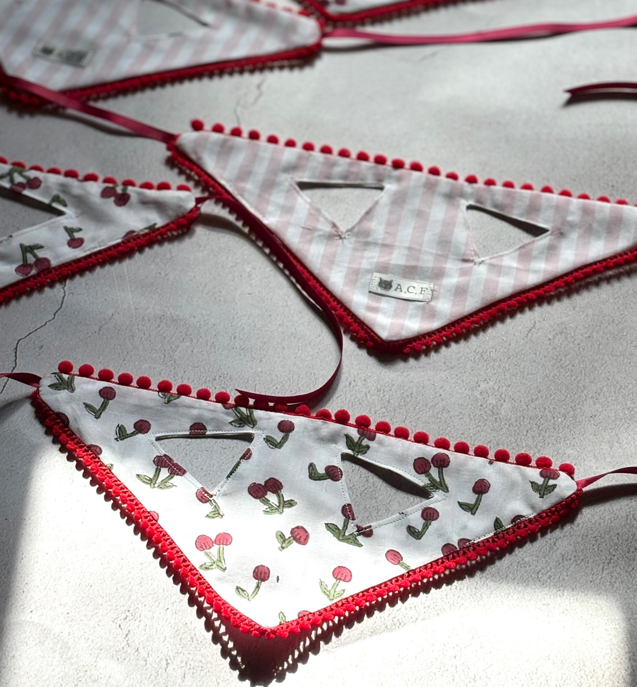 3/28、21:00〜CartOpen --シーズンバブーシュカ_さくらんぼバブーシュカ ブロックプリント | 4枚目